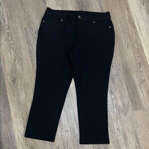 Cato Black Stretchy Mid Rise Button Front Pockets Dress Pants Size 12